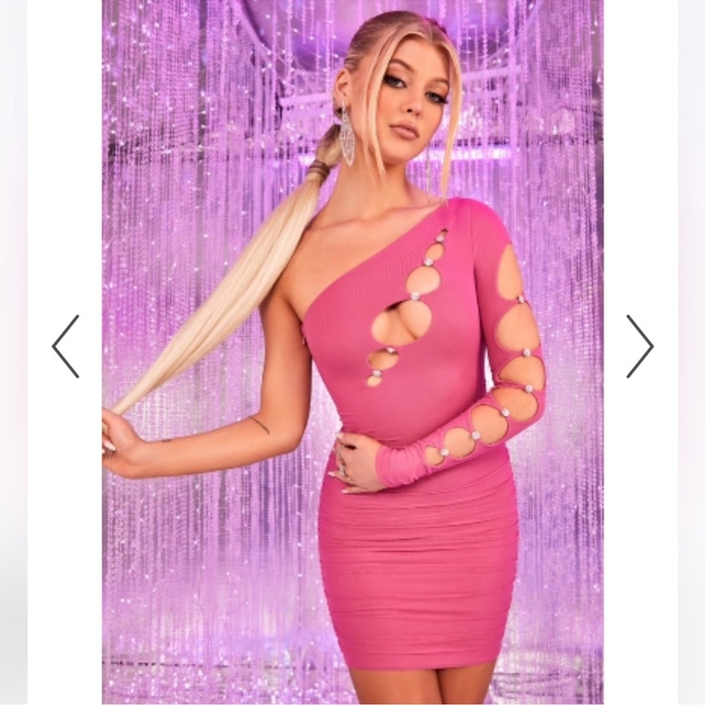 Oh Polly X Loren Gray Pink Mini Dress